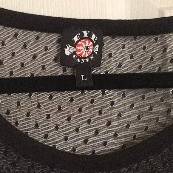 New Veras Eye Candy Black Long-Sleeve Mesh Dress - Picture 4 of 8